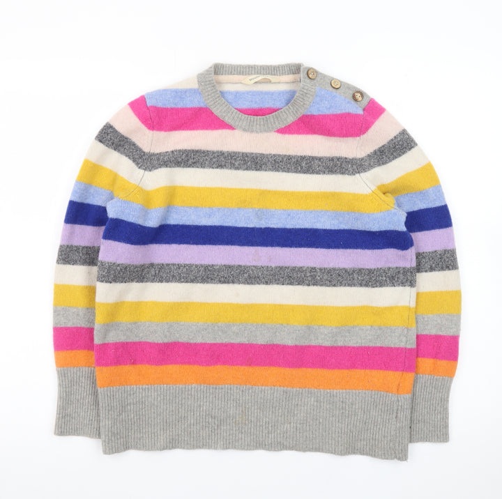 Woolovers Women's Multicoloured Striped Wool Pullover Jumper M