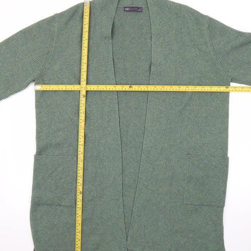 Marks and Spencer Women’s Green Long Knit Open Cardigan Size 16