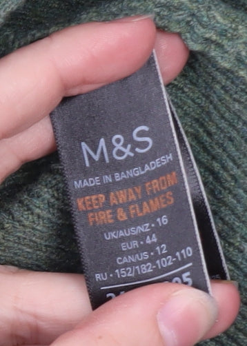Marks and Spencer Women’s Green Long Knit Open Cardigan Size 16