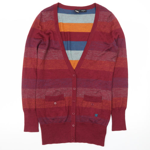 DC Women’s Multicoloured Striped V-Neck Knit Cardigan Size S