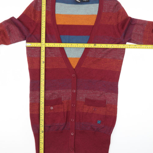 DC Women’s Multicoloured Striped V-Neck Knit Cardigan Size S