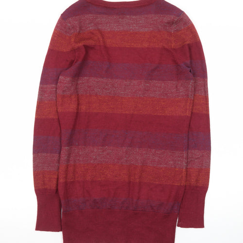 DC Women’s Multicoloured Striped V-Neck Knit Cardigan Size S