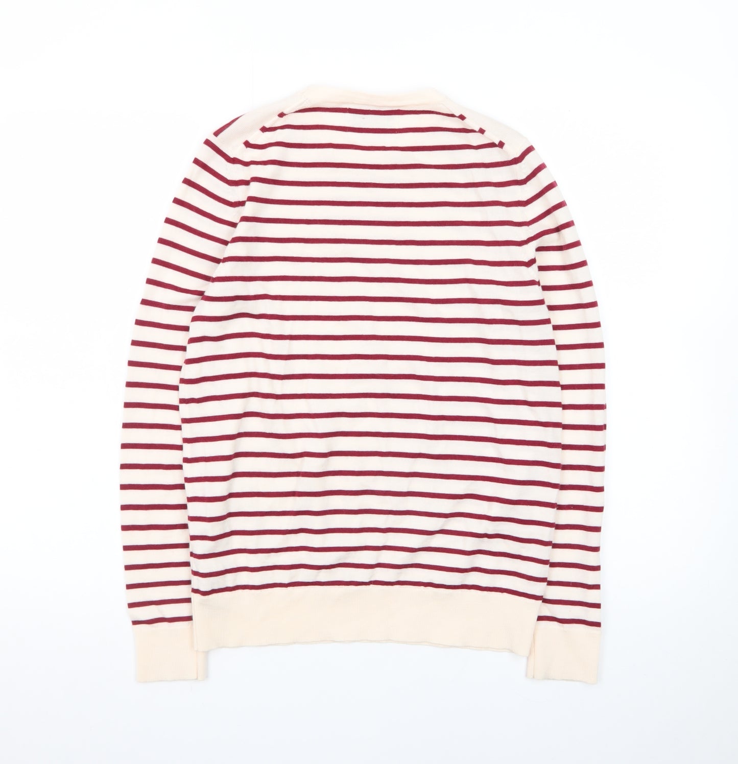 Marks and Spencer Women Red Stripe Merino Wool Jumper Size 12