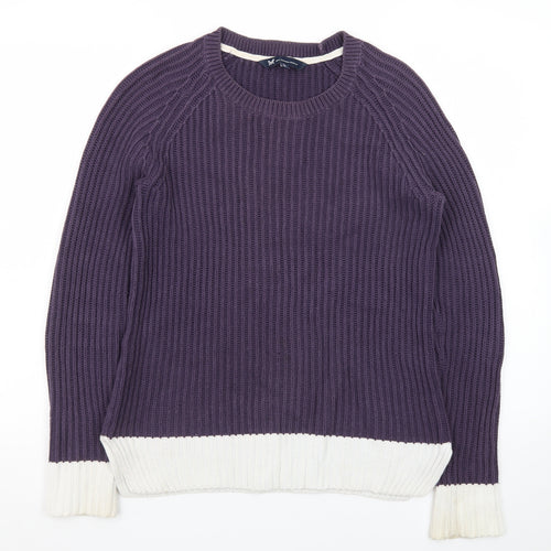Crew Clothing Women Purple Crew Neck Knit Jumper Size 8