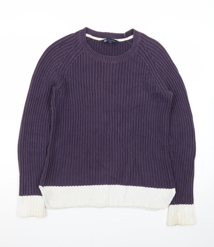Crew Clothing Women Purple Crew Neck Knit Jumper Size 8