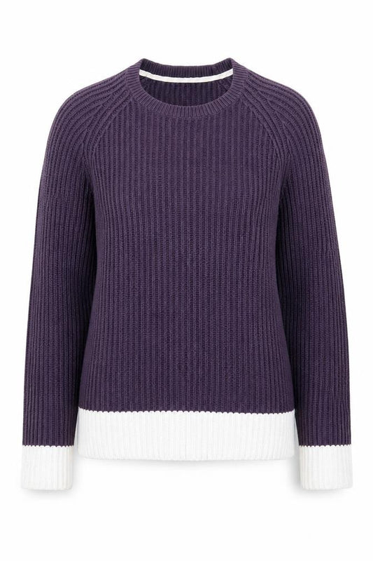 Front view of Crew Clothing Purple Crew Neck Knit Jumper, size 8