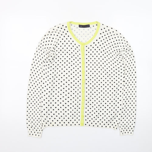 Marks and Spencer Women's White Polka Dot Cardigan Size 14