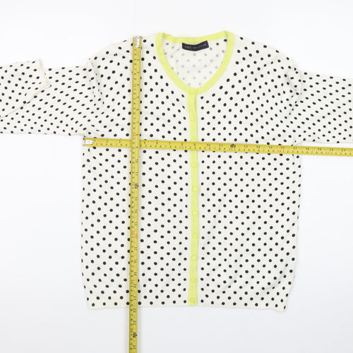 Marks and Spencer Women's White Polka Dot Cardigan Size 14