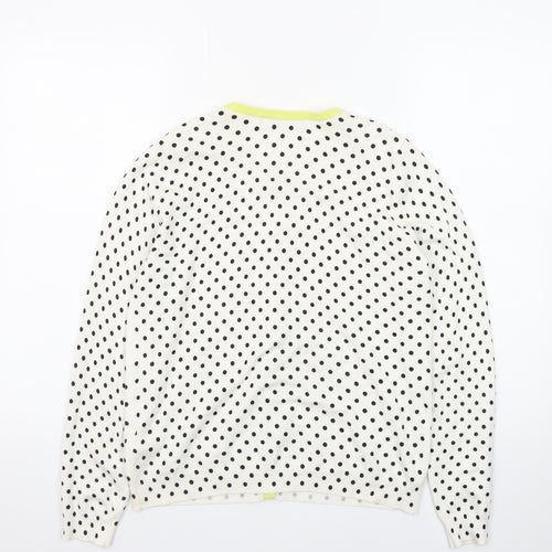 Marks and Spencer Women's White Polka Dot Cardigan Size 14