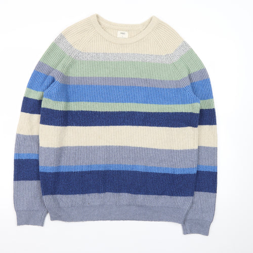 Marks and Spencer Men's Multicoloured Striped Knit Jumper Size L