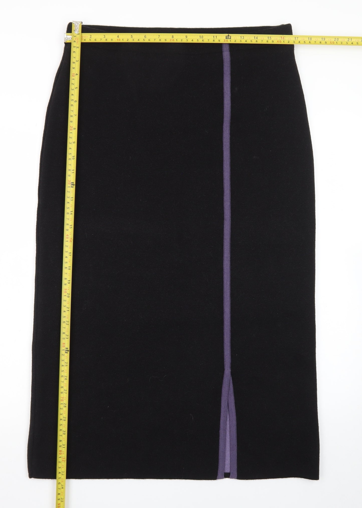 Emreco Womens Black Midi Pencil Skirt Size 16 Wool Blend Workwear
