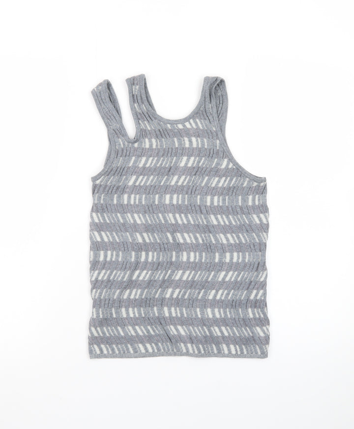 Collusion Women’s Grey Knit Striped Tank Top Size S