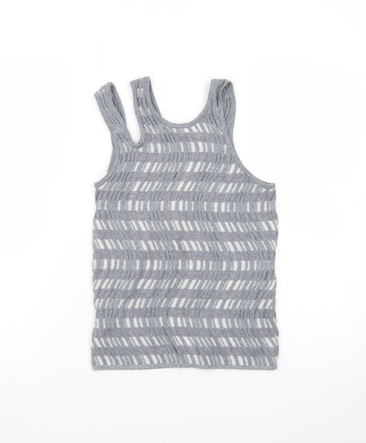 Collusion Women’s Grey Knit Striped Tank Top Size S