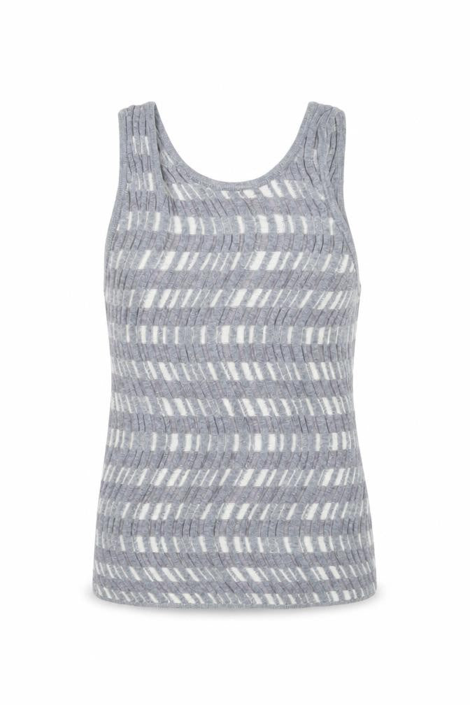 Collusion Women’s Grey Knit Striped Tank Top Size S