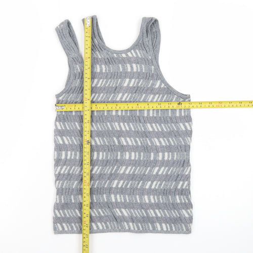 Collusion Women’s Grey Knit Striped Tank Top Size S