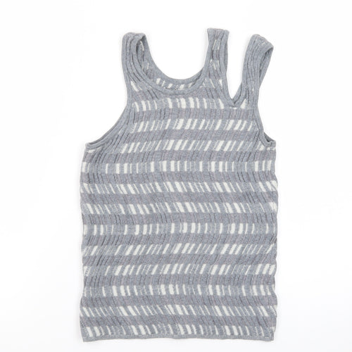 Collusion Women’s Grey Knit Striped Tank Top Size S