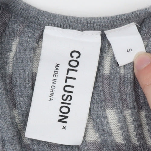 Collusion Women’s Grey Knit Striped Tank Top Size S
