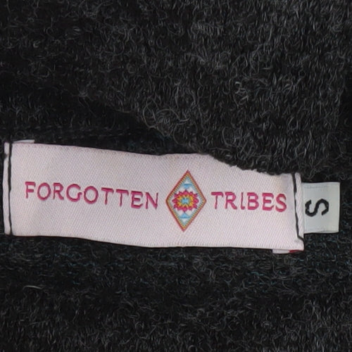 Forgotten Tribes Women Charcoal Black Asymmetrical Roll Neck Jumper Size S
