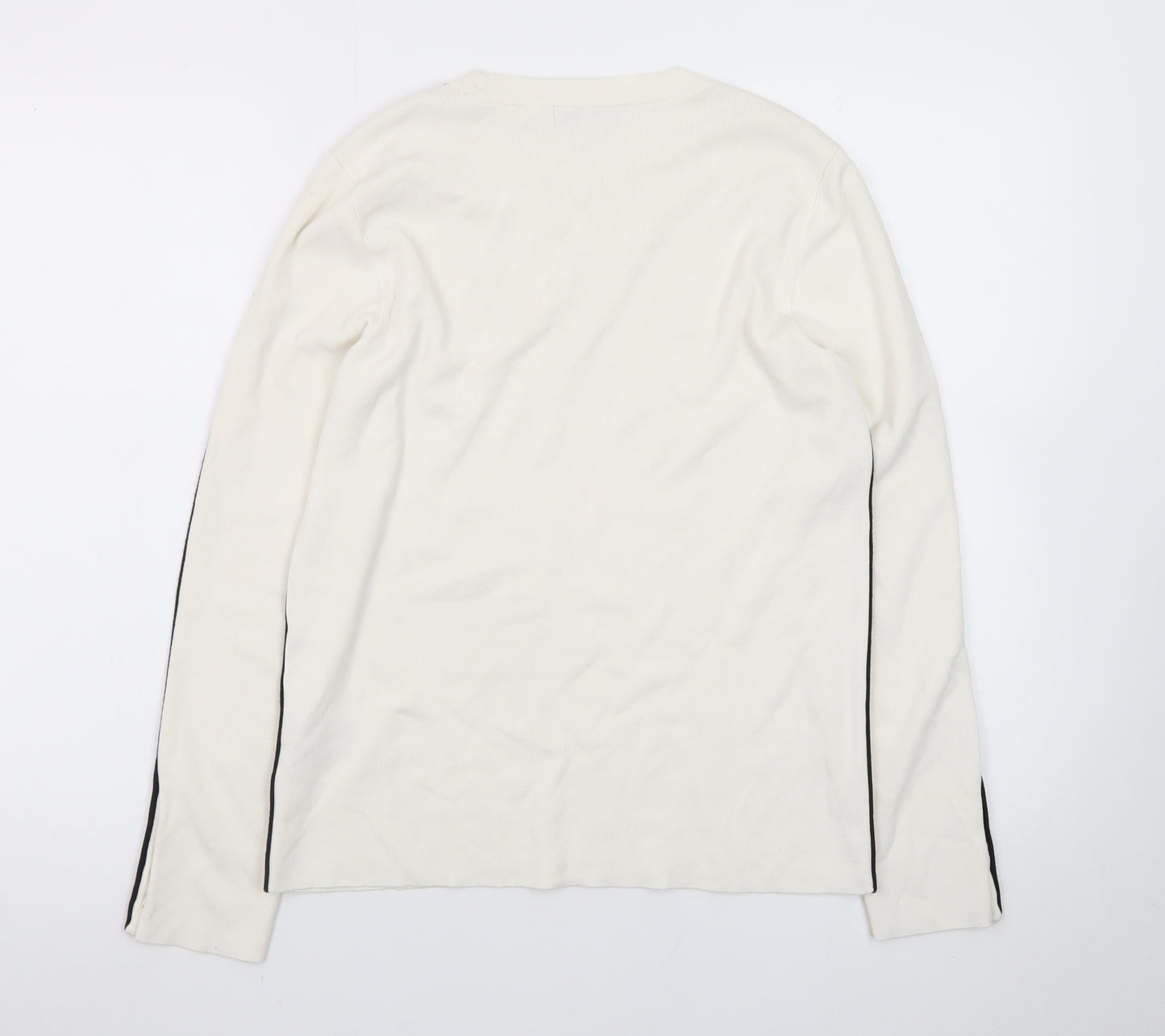 Marks and Spencer Womens Ivory Long Sleeve Crew Neck Jumper Size 16