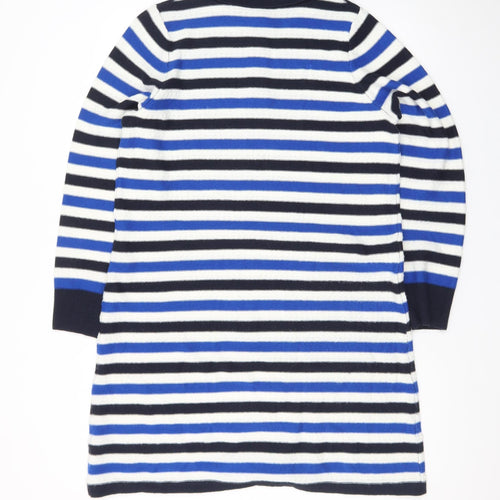 Tu Women Blue Striped Collared Knit Shirt Dress Size 16