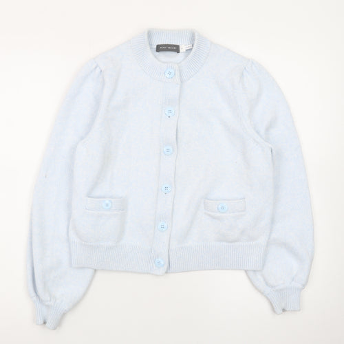 Mint Velvet Women's Blue Crew Neck Button Cardigan M