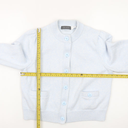 Mint Velvet Women's Blue Crew Neck Button Cardigan M