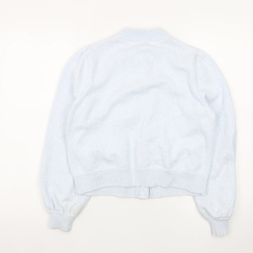 Mint Velvet Women's Blue Crew Neck Button Cardigan M