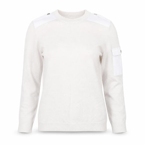 Ted Baker Women Ivory Crew Neck Cotton Pullover Jumper Size 10