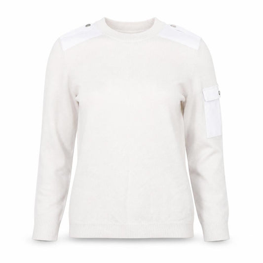 Front view of Ted Baker Women Ivory Crew Neck Cotton jumper, size 10