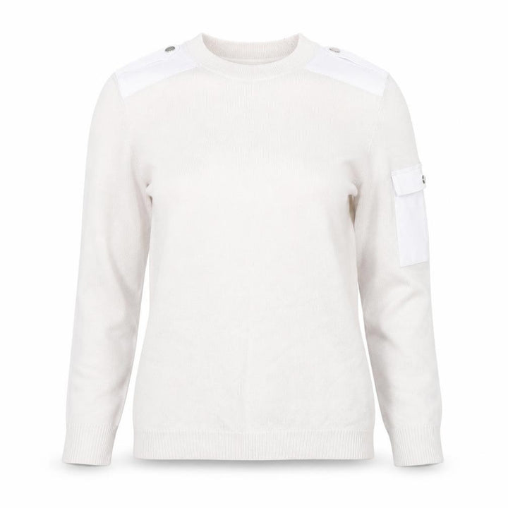 Ted Baker Women Ivory Crew Neck Cotton Pullover Jumper Size 10