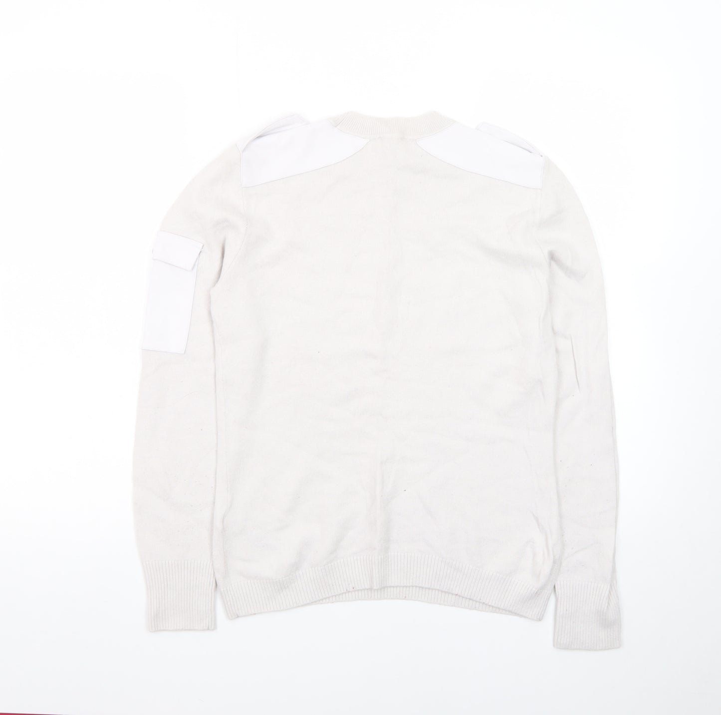 Ted Baker Women Ivory Crew Neck Cotton Pullover Jumper Size 10