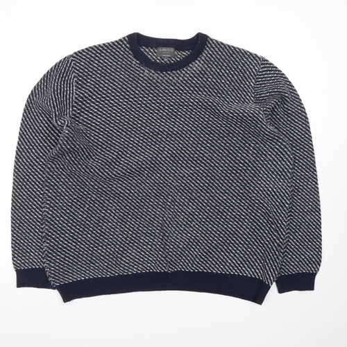 Limited Edition Men's Blue Cotton Blend Crew Neck Pullover XXL