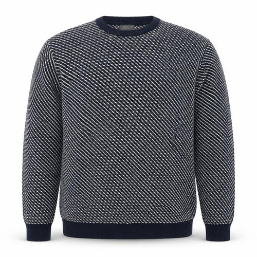 Limited Edition Men's Blue Cotton Blend Crew Neck Pullover XXL