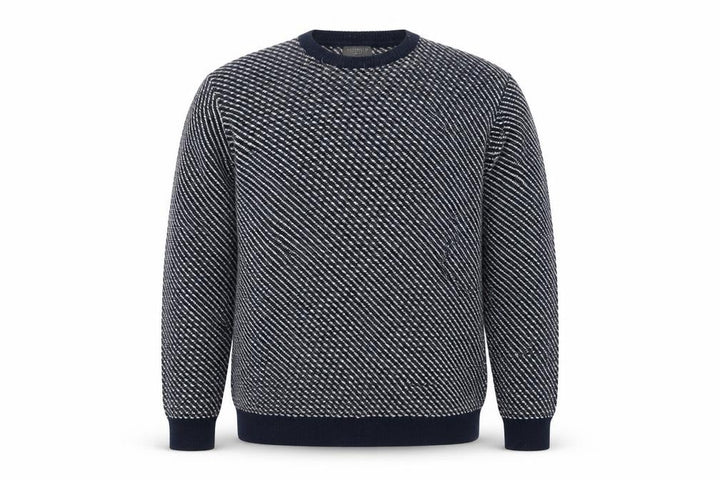 Limited Edition Men's Blue Cotton Blend Crew Neck Pullover XXL
