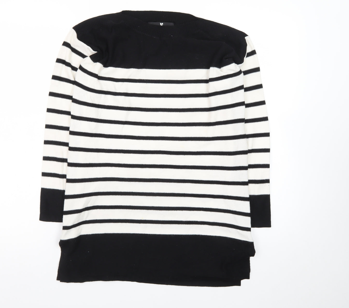 Very Women’s Black & White Striped Jumper Dress UK 8 Knit Long Sleeve