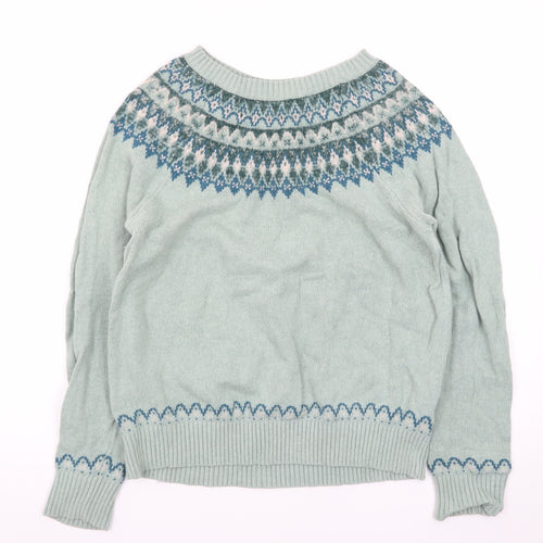 Fat Face Women’s Green Fair Isle Knit Jumper Size 12