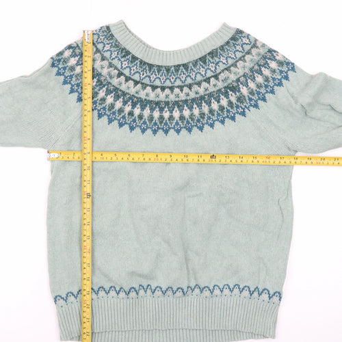 Fat Face Women’s Green Fair Isle Knit Jumper Size 12
