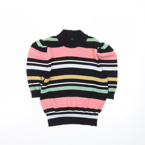 BCBGGeneration Women's Multicoloured Striped Mock Neck Jumper Size S
