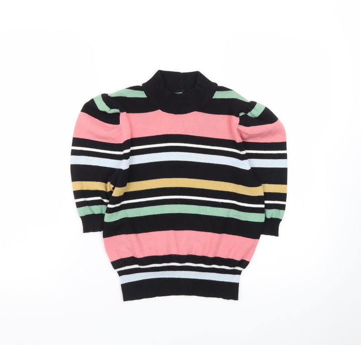 BCBGGeneration Women's Multicoloured Striped Mock Neck Jumper Size S