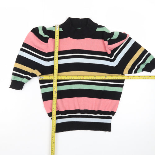 BCBGGeneration Women's Multicoloured Striped Mock Neck Jumper Size S