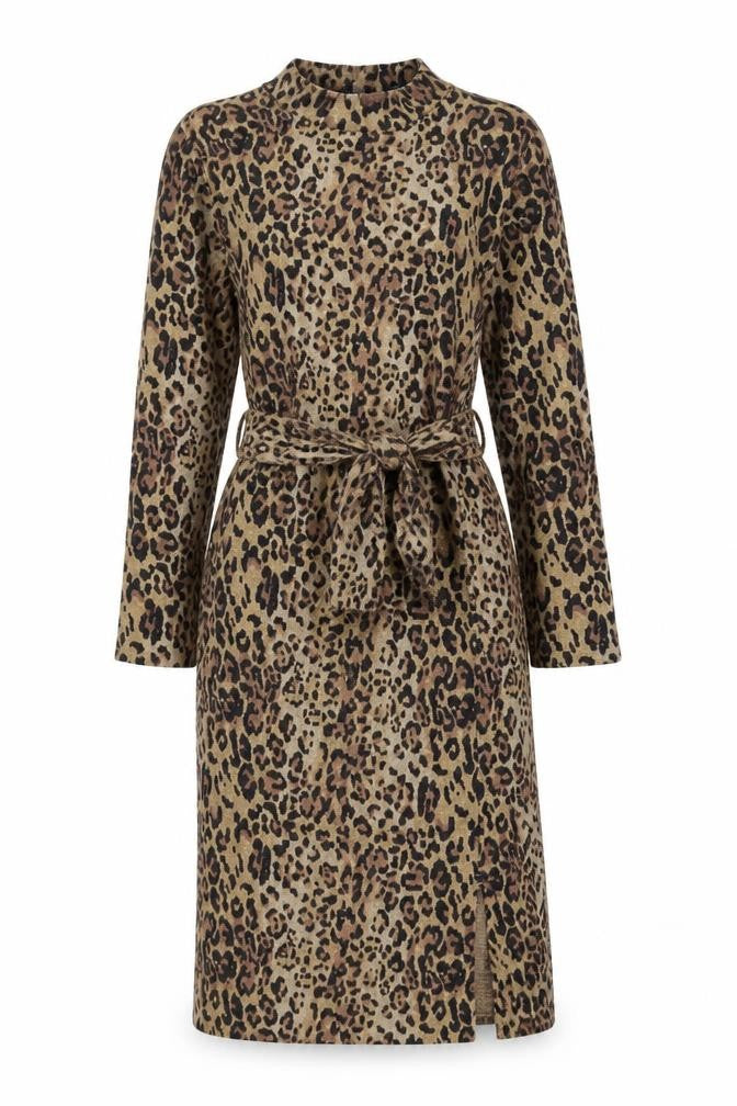 Marks and Spencer Women Brown Leopard Print Knee Length Shift Dress Size 6