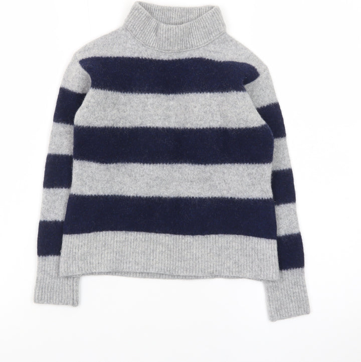 Uniqlo x Comptoir des Cotonniers Womens Grey XS Striped Roll Neck Jumper