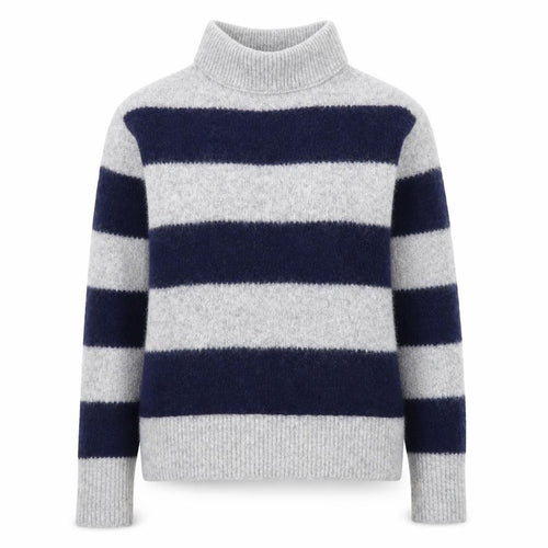 Uniqlo x Comptoir des Cotonniers Womens Grey XS Striped Roll Neck Jumper