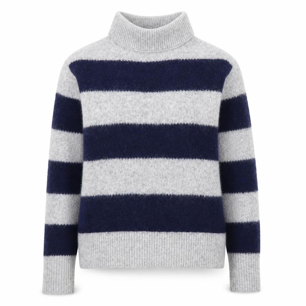 Uniqlo x Comptoir des Cotonniers Womens Grey XS Striped Roll Neck Jumper