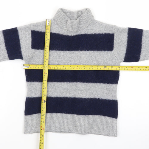 Uniqlo x Comptoir des Cotonniers Womens Grey XS Striped Roll Neck Jumper