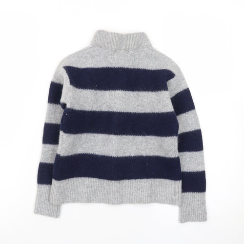 Uniqlo x Comptoir des Cotonniers Womens Grey XS Striped Roll Neck Jumper
