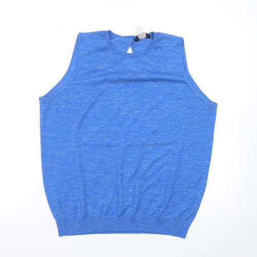 Joules Women's Blue Sleeveless Knit Vest Jumper Size 16