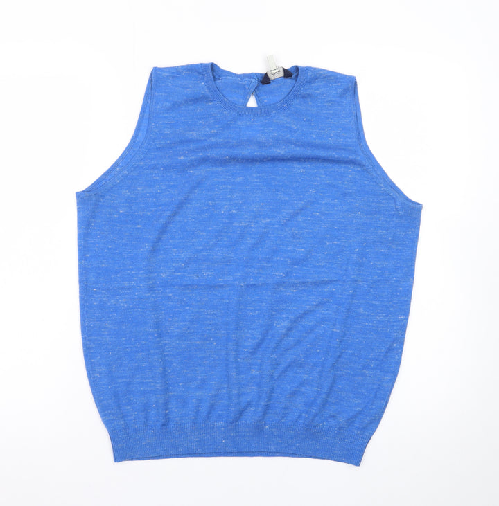 Joules Women's Blue Sleeveless Knit Vest Jumper Size 16