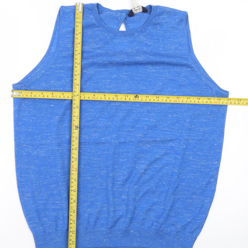 Joules Women's Blue Sleeveless Knit Vest Jumper Size 16