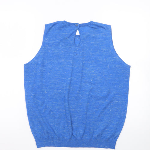 Joules Women's Blue Sleeveless Knit Vest Jumper Size 16